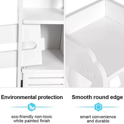 DayPlus Bathroom Floor Cabinet Home Storage Cabinet with Doors and Shelves, Home Furniture Unit, 16 x 15 x 80 cm by zapcart