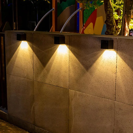 LED Solar Light Outdoor Garden Square Wall Lamp Outdoor Courtyard Garden Fence Lighting Wall Decoration Lamp by zapcart