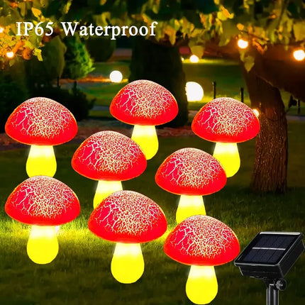 Solar Crack Mushroom Garden Lights Outdoor Pathway Lights Made of Durable ABS for Yards Weddings Christmas Lawn Decorations by zapcart