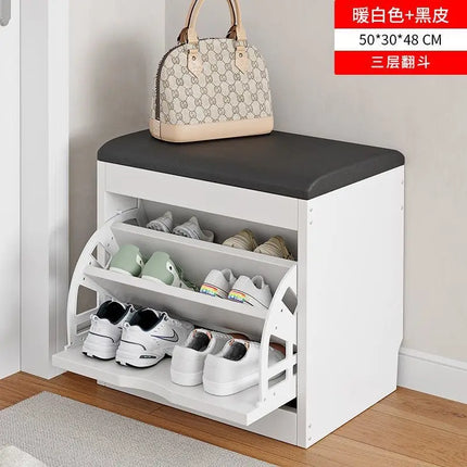 Tipping bucket shoe change stool household door shoe cabinet can sit integrated locker entry shoe stool simple shoe rack storage by zapcart