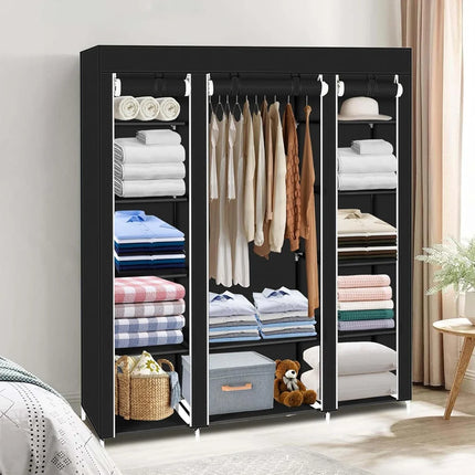 150*45*175cm Clothes Wardrobe Clothes Organizer Non-Woven Fabric Wardrobe Storage Cupboard for Bedroom Storage Shelves by zapcart