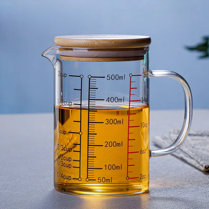 High Borosilicate Glass Measuring Cups Clear Glass Scale Cup With Handle V Shaped Spout Kitchen Glass Measuring Beaker by zapcart
