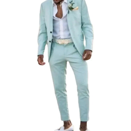 Buttons Beach Wedding Suit For Men Slim Fit Blazer Elegant by zapcart