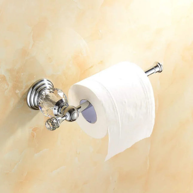 Crystal Toilet Paper Holder, Gold Toilet Roll Holder Modern Bathroom Accessories Zinc Alloy Tissue Hanger Wall Mounted by zapcart