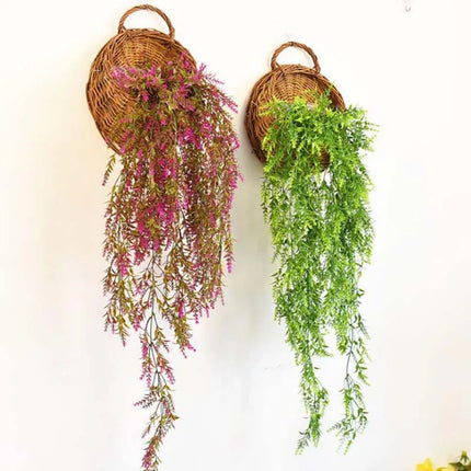 Hand Made Wicker Rattan Flower Planter Wall Hanging Wicker Rattam Basket Garden Vine Pot Plants Holder Garden Pots Wall Planter by zapcart