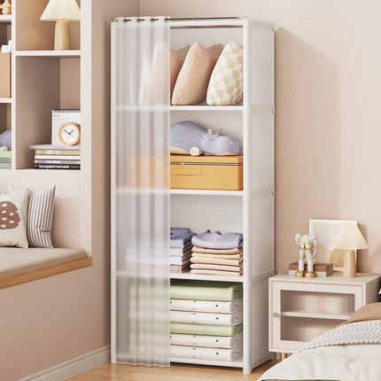 Simple Bookshelf Floor Standing Storage Rack Multi-layer Storage Cabinet Dust-proof Bookshelf Children's Clothing Storage Rack by zapcart