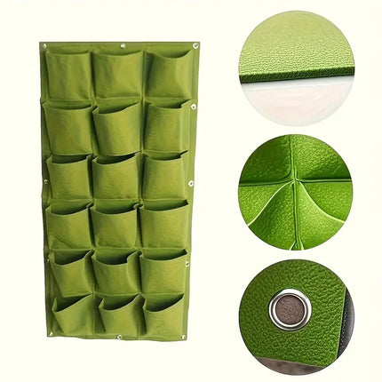 18-Pocket Vertical Garden Planter, Wall-Mounted Bag for Balcony/Patio. Grow herbs & vegetables indoors/outdoors. Space-saving. by zapcart
