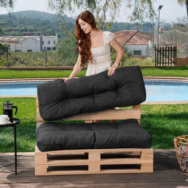 Pallet Cushions Outdoor Water Repellent amp UV Resistant Fabric Highly Comfortable Foam Padded Garden Furniture Cushions 1 Seat by zapcart