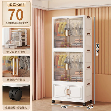 Children's Wardrobe Storage Cabinet Living Room Foldableable Bedroom Container Bins Large Capacity Baby Wardrobe Multi-Function by zapcart