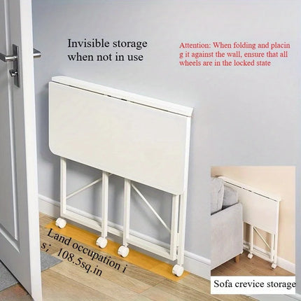 Simple Computer Desk Foldable Mobile Bedroom Makeup Bedside Small Desk Writing Desk by zapcart