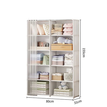Dustproof Simple Wardrobe Home Bedroom Dormitory Plastic Multi-Layer Clothing Quilt Toys Books Debris Storage Cabinet by zapcart