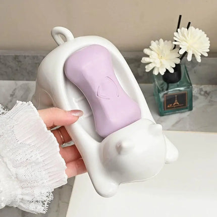 Cartoon Cat Soap Box Cartoon Soap Dish Drainable Storage Holder Soap Container Storage Dish Household Bathroom Accessories by zapcart