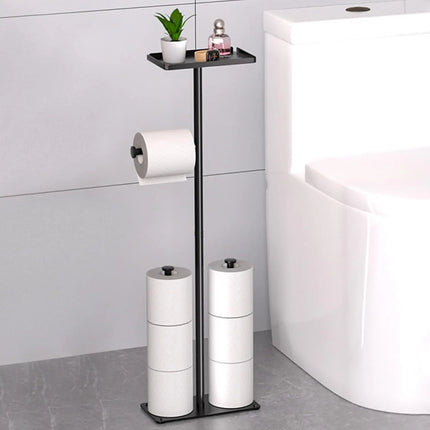 Toilet Tissue Roll Paper Holder Free Standing For Bathroom With storage Tray by zapcart