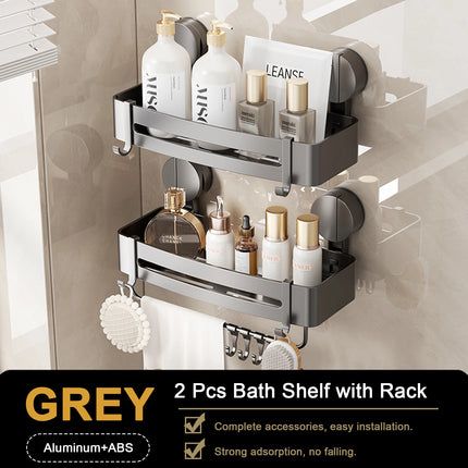 Bathroom Shelf for Shower Wall Mounted Shampoo Bottle Orangizer Shower Corner Rack Storage Punch-free Bathroom Accessories by zapcart