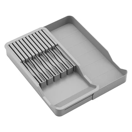 Knife Block Holder with Expandable Organizer Storage Tray for Kitchen Countertop Retractable Knife Organizer Drawer Insert by zapcart