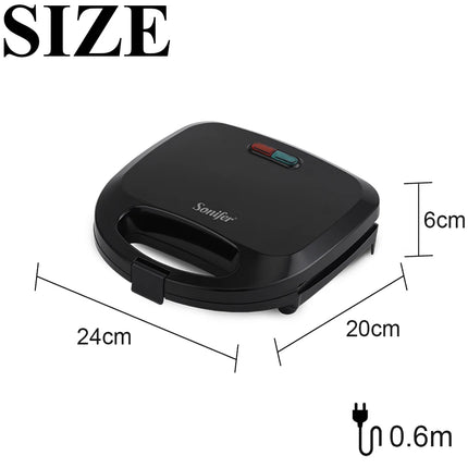 Electric Waffle Maker Panini 750W Sandwich Maker Cooking Kitchen Appliances Breakfast Waffles Machine Non-stick Iron Pan Sonifer by zapcart