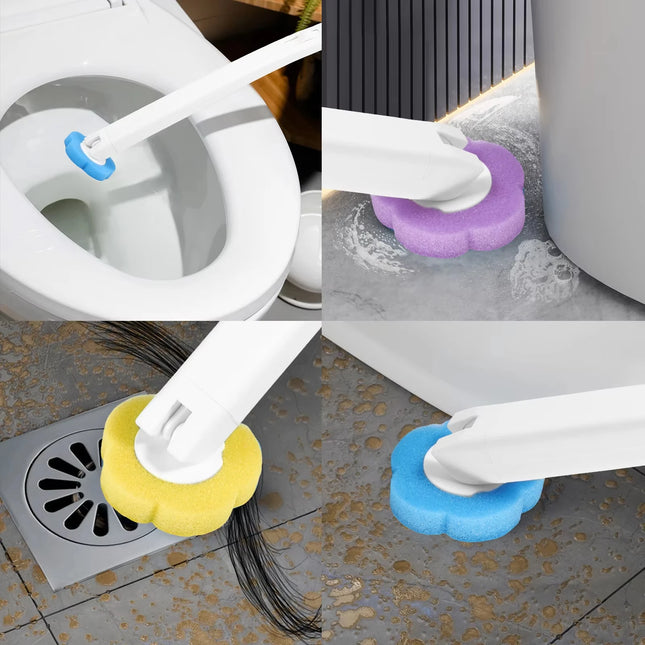 Upgrade Disposable Head Toilet Brush Set with Long Handle, Hygienic Replacement Cleaning Kit for Home Bathroom & WC Accessories by zapcart