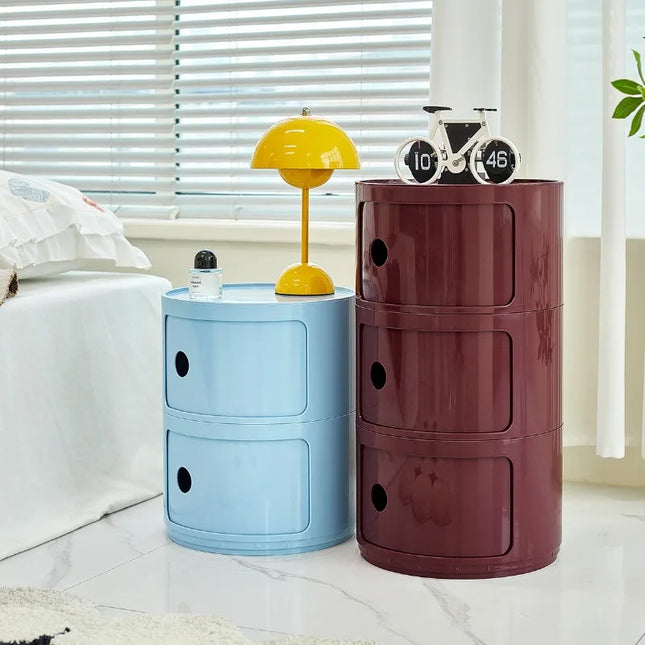 Plastic Bedroom Bedside Cabinets Nordic Round Simple Nightstands Creative Mini Small Night Stand Table De Chevet Home Furniture by zapcart