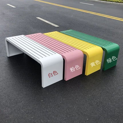 Outdoor Bench Bench Waterproof and Rust-proof Outdoor Courtyard Leisure Strip Row Chair Shopping Mall Garden Square Rest by zapcart