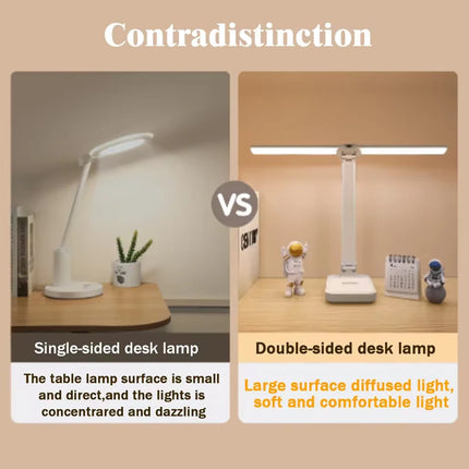 LED Desk Lamp 3 Levels Dimmable Touch Night Light USB Rechargeable Eye Protection Foldable Table Lamp For Bedroom Bedside Desk by zapcart