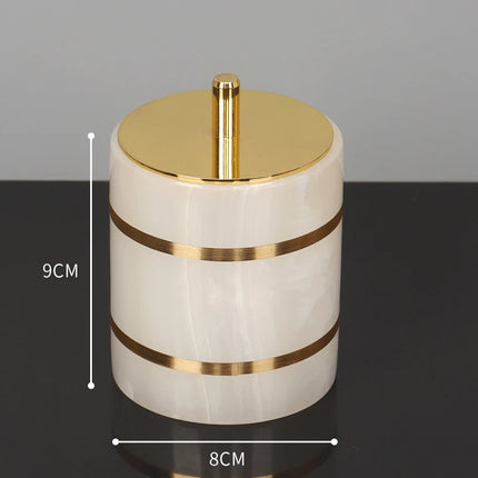 White Onyx Natural Marble Bathroom Accessories Set Gold Luxury Soap Dispenser Soap Dish Tray Toothbrush Holder Bathroom Set by zapcart