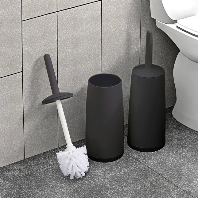 Plastic Long Handle Toilet Brush With Stand Base Soft Bristle Splash Proof Toilet Cleaning Brush Bathroom Toilet Cleaning Tools by zapcart