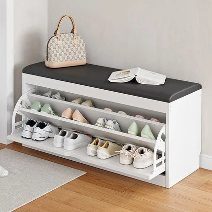 Tipping bucket shoe change stool household door shoe cabinet can sit integrated locker entry shoe stool simple shoe rack storage by zapcart