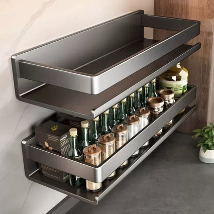 Multifunctional Item Shelf Hooks Metal Wall-Mounted Spice Rack Condiment Storage Organizer Rack Organizer Kitchen Accessories by zapcart