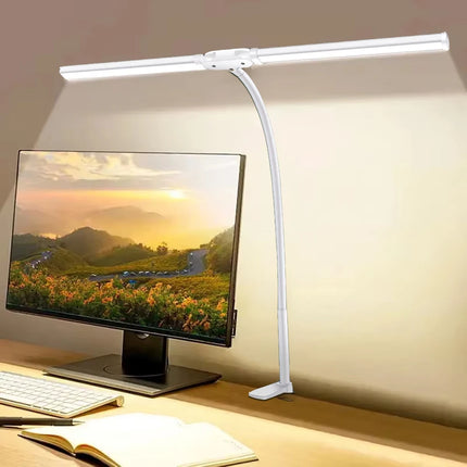 LED Desk Lamp Double/Single Head Architect Desk Lamps Office Eye-Caring Desk Light Stepless Dimmable Adjustable Gooseneck Lamp by zapcart