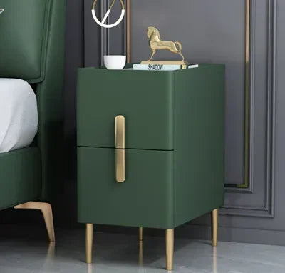 Nordic Style Bedroom Bedside Table Modern Mini Narrow Rock Surface Nightstand Self-Contained 2 Drawers Wooden Tables by zapcart
