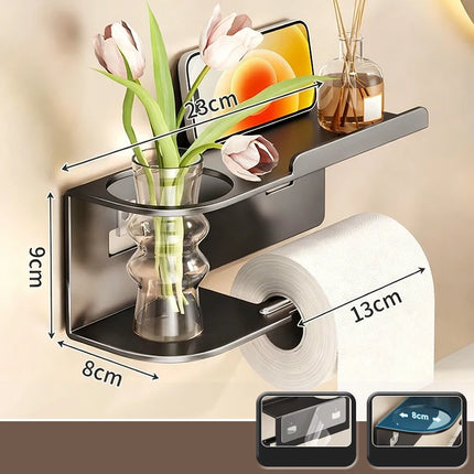 【S3y】1pc Toilet Paper Holder, Plastic Storage Rack, Kitchen Towel Holder, Seasoning Bottle, Bathroom Wall Roll Paper by zapcart