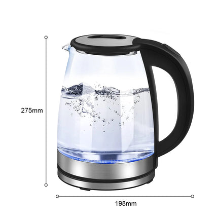 2L Larger Capacity Electric Kettle 220V Glass Tea Kettle Home Kitchen Water Heater EU/UK Plug Water Boiler by zapcart