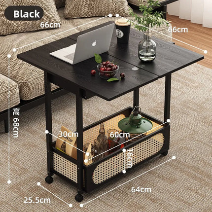 Movable side tables, sofa side tables, retro-style coffee tables, storage racks with wheels, handcarts, living room tea tables by zapcart