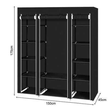 150*45*175cm Clothes Wardrobe Clothes Organizer Non-Woven Fabric Wardrobe Storage Cupboard for Bedroom Storage Shelves by zapcart