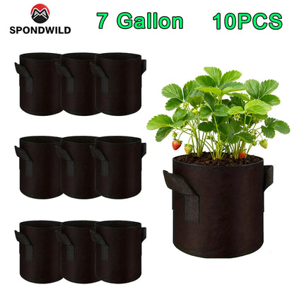 SPONDWILD 30 Pcs 15 Gallon Tomatoes / Potatoes Grow Bags Thickened Non-Woven Fabric Garden Greenhouse Pot Vegetable Growing Bags by zapcart
