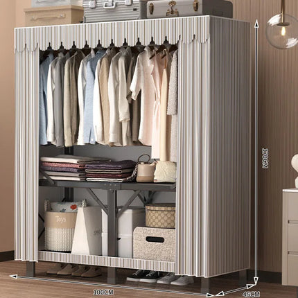 Personal Simple Folding Wardrobe for Small Apartments Rent House Bedroom Clothing Foldable Storage Rack Compact Organizer by zapcart