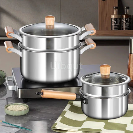 Uibqut Stainless Steel Double Bottom Soup Pot Home Cooks by zapcart