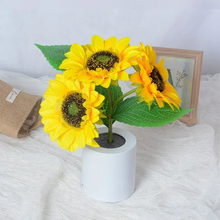 3 LED Night Light Rechargeable Sunflower Lights Interior Lighting Bedroom Bedside Desktop Decoration Table Lamp Night Lamps by zapcart