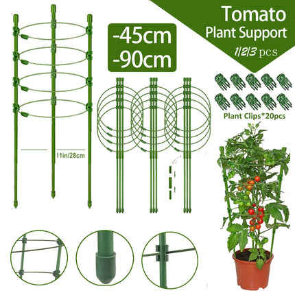 90cm Adjustable Tomato Cage 36 inches Plant Support Cages Cucumber Trellis for Climbing Plants 4 Adjustable Rings and Plant Clip by zapcart