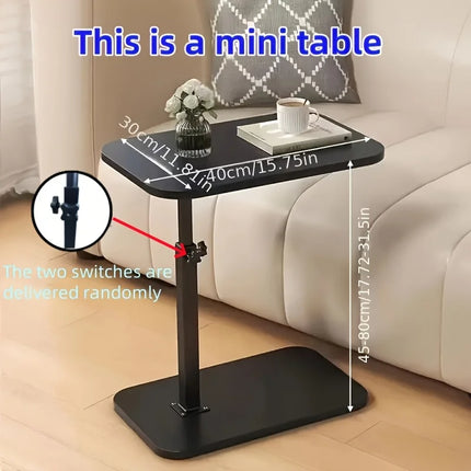 Adjustable height table - with wooden tabletop, portable sofa side table, suitable for coffee, office, and indoor/outdoor use by zapcart