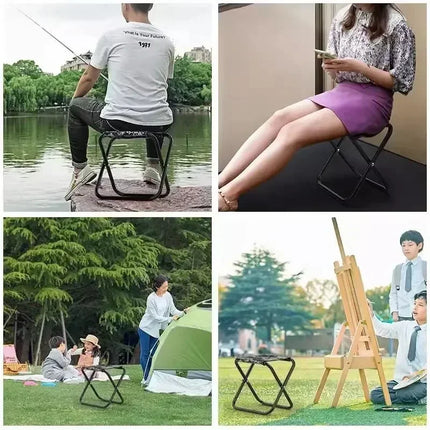 Portable Folding Chair Bench Fishing Stool Travel Camping Horse Stool Stools Train Subway Queuing Portable Stools Outdoor Tool by zapcart