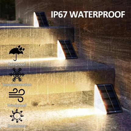 Outdoor Solar Step Lights, Warm White & RGB, IP67 Waterproof, Auto On, for Patio, Yard, Driveway, Porch Decoration by zapcart