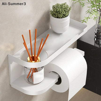 【S3y】1pc Toilet Paper Holder, Plastic Storage Rack, Kitchen Towel Holder, Seasoning Bottle, Bathroom Wall Roll Paper by zapcart