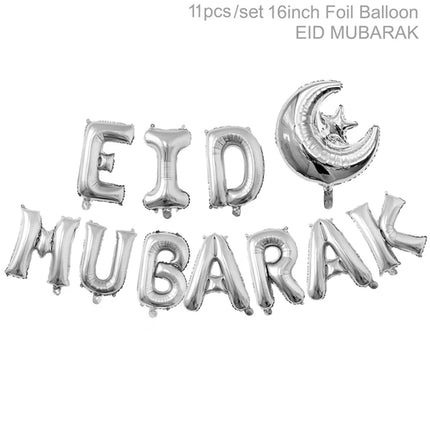 FENGRISECN Eid Mubarak Banner Plates Ramadan Tableware Kit by zapcart