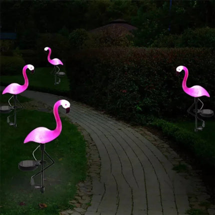 LED Outdoor Solar Light Waterproof 1/3pcs Flamingo Shape Landscape Lawn Lamps for Park Pathway Home Garden Courtyard Decoration by zapcart