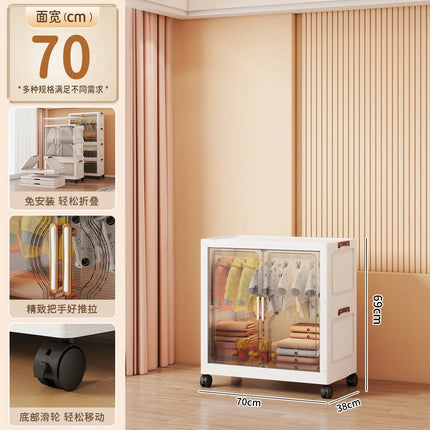Children's Wardrobe Storage Cabinet Living Room Foldableable Bedroom Container Bins Large Capacity Baby Wardrobe Multi-Function by zapcart