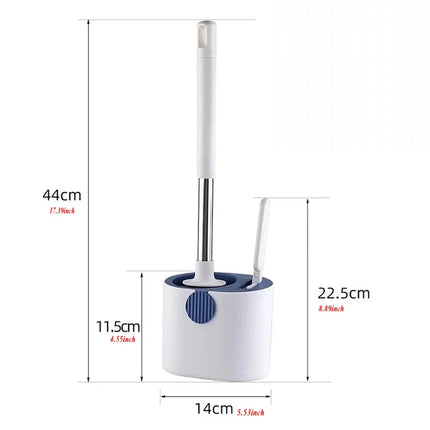 Toilet Brush Silicone Toilet Brush With Toilet Brush Holder Wall-mounted Long Hand Cleaning Brush WC Bathroom Accessories Set by zapcart