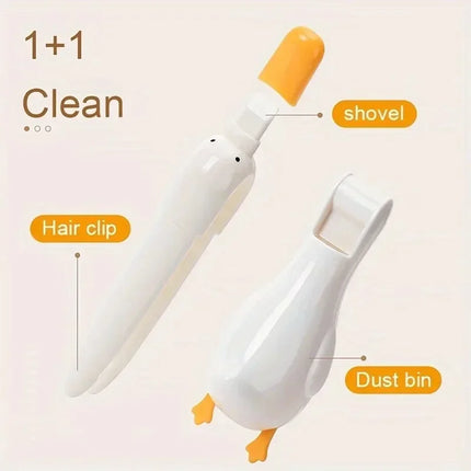 2-in-1 Hair Clip and Cleaning Clip with Duck Shape Design，Multi-functional Garbage Clip Wall-mounted for Bathroom and Kitchen by zapcart