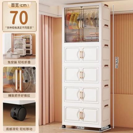 Children's Wardrobe Storage Cabinet Living Room Foldableable Bedroom Container Bins Large Capacity Baby Wardrobe Multi-Function by zapcart