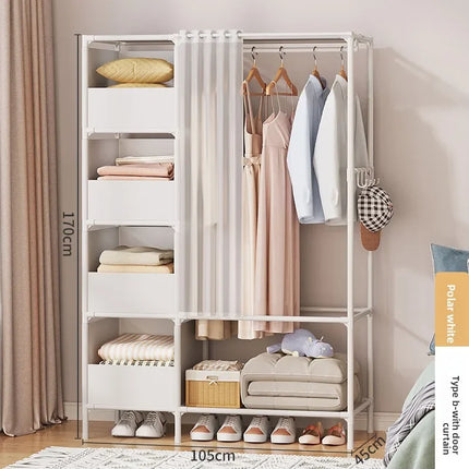 Small Wardrobe Clothes Closet Easy Assembly Storage Cabinet Sturdy Space Saving Apartment Rental Household Armarios De Ropa by zapcart